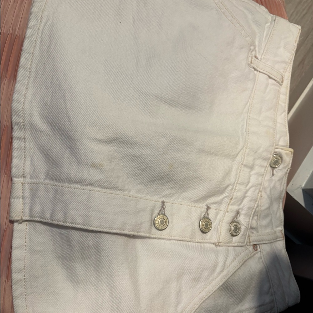 FREE PEOPLE Stylish Cream Denim Skirt